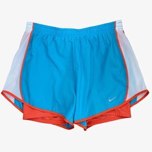 Nike Athletic Running Shorts Blue Orange Elastic Waist Lined Women's Sz S